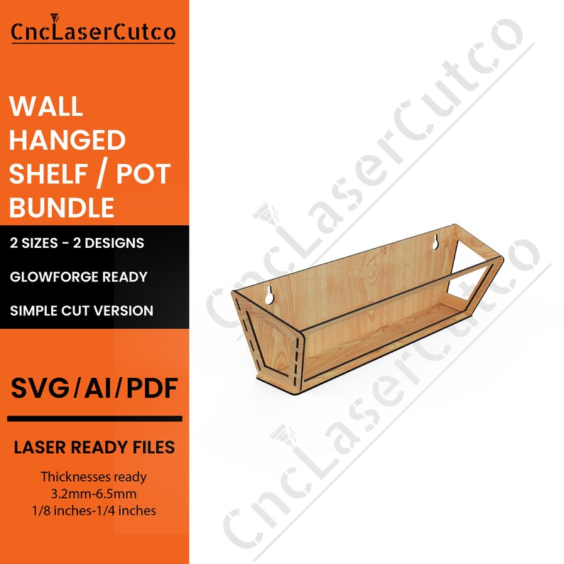 Wall Hanged Shelf SVG Shelf Laser Cut File Product Shelf Etsy