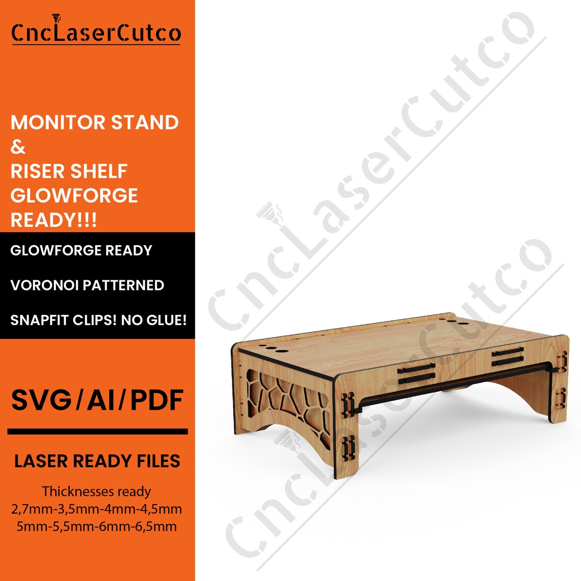 Monitor Stand SVG Laptop stand laser cut file Monitor Riser Etsy México