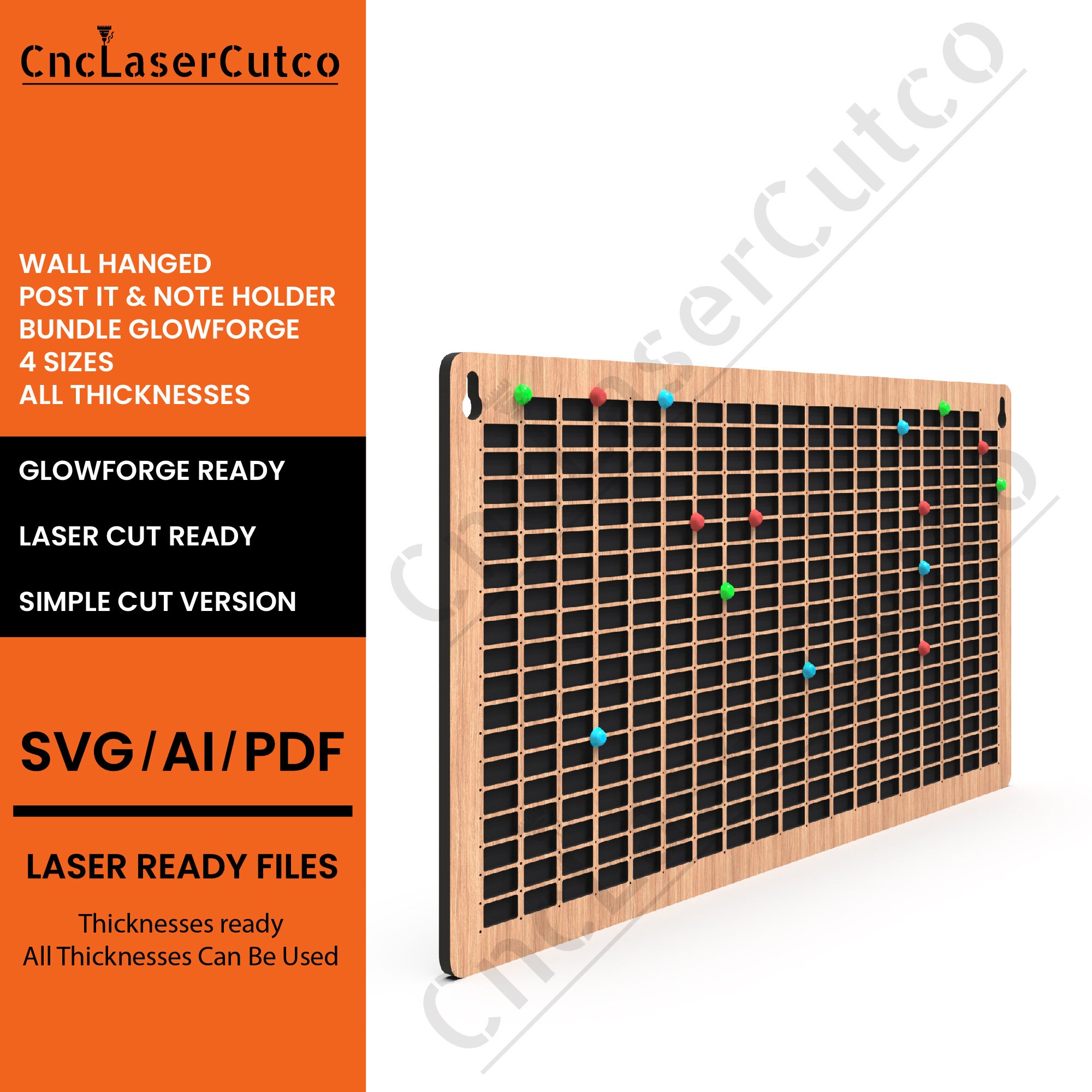 Post It Holder SVG, Note Holder Laser Cut File, Wall Hanged Postit