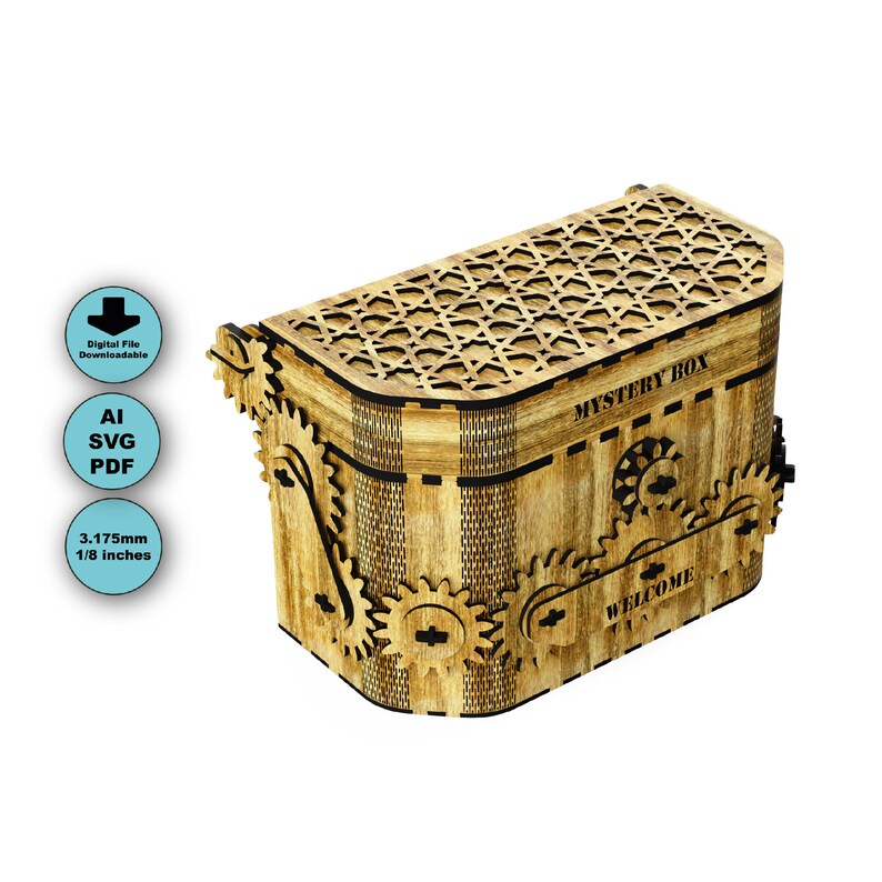 Mechanic Mystery Box SVG Laser Cut Box SVG Ready for Etsy