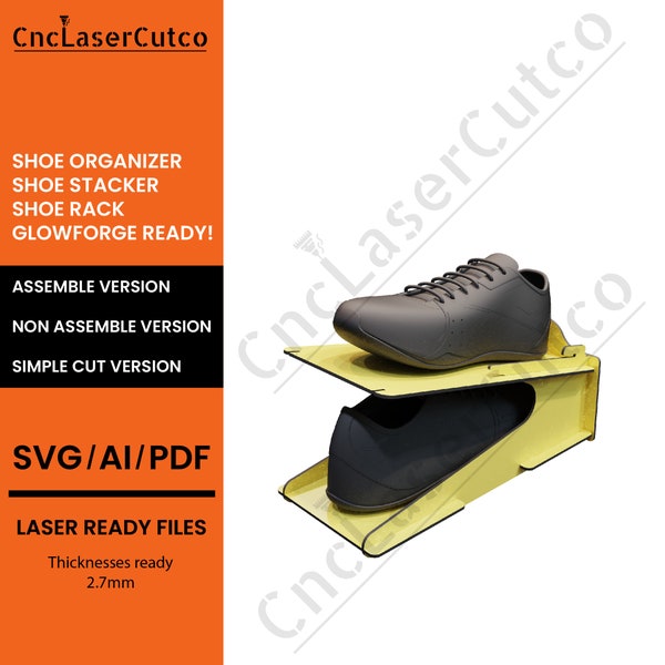 Shoe rack SVG, Shoe organizer laser file, Shoe stacker, Laser cut files, Ready for glowforge, Digital download, laser cut SVG,