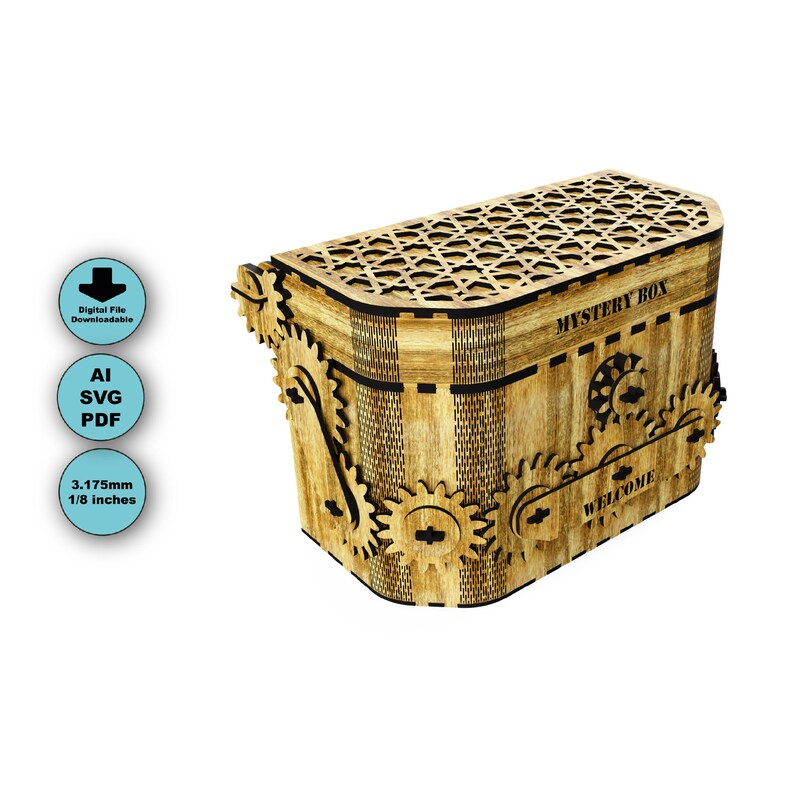 Mechanic Mystery Box SVG, Laser Cut Box SVG, Ready for