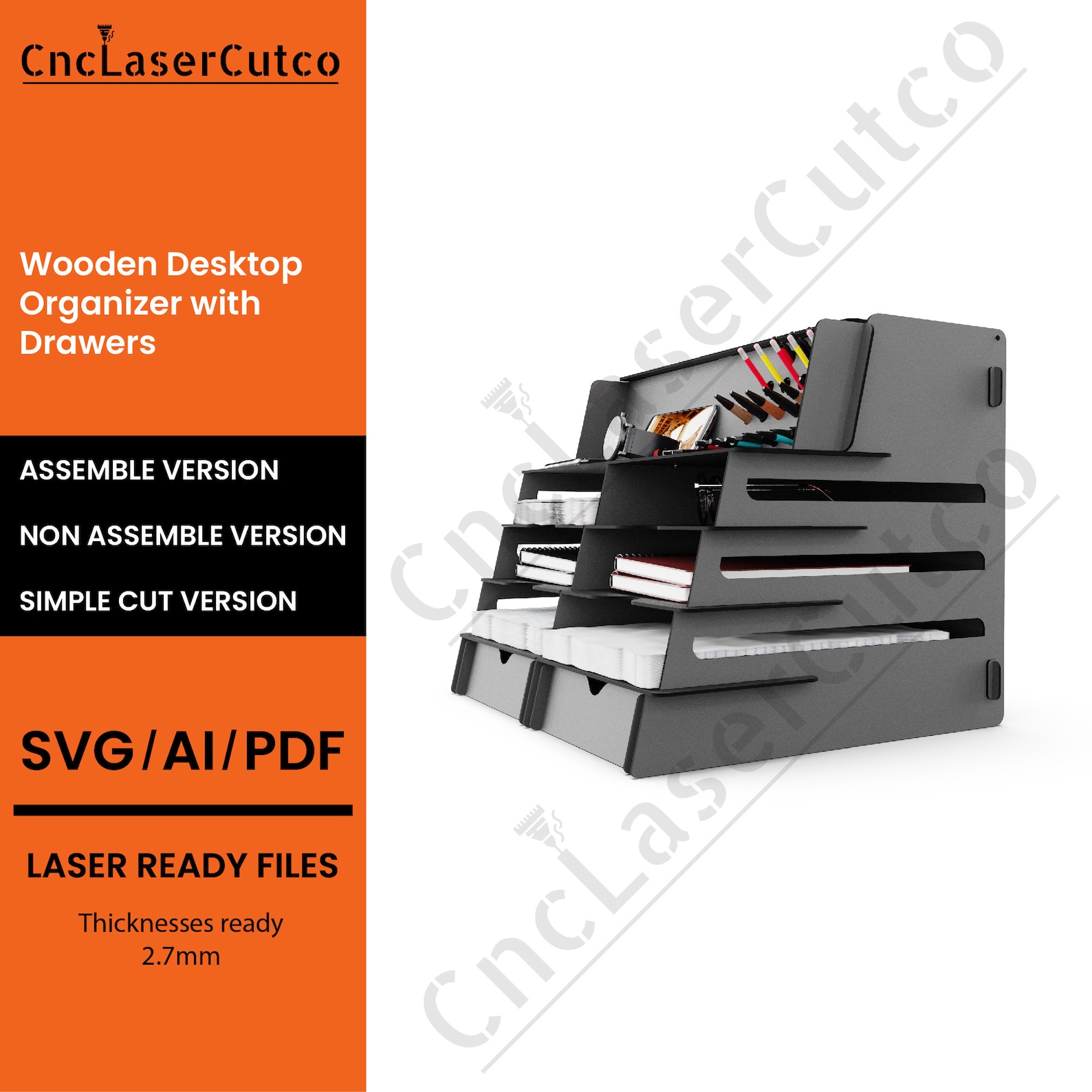 X Large Desktop Organizer Office Desk Storage With Shelves and Etsy