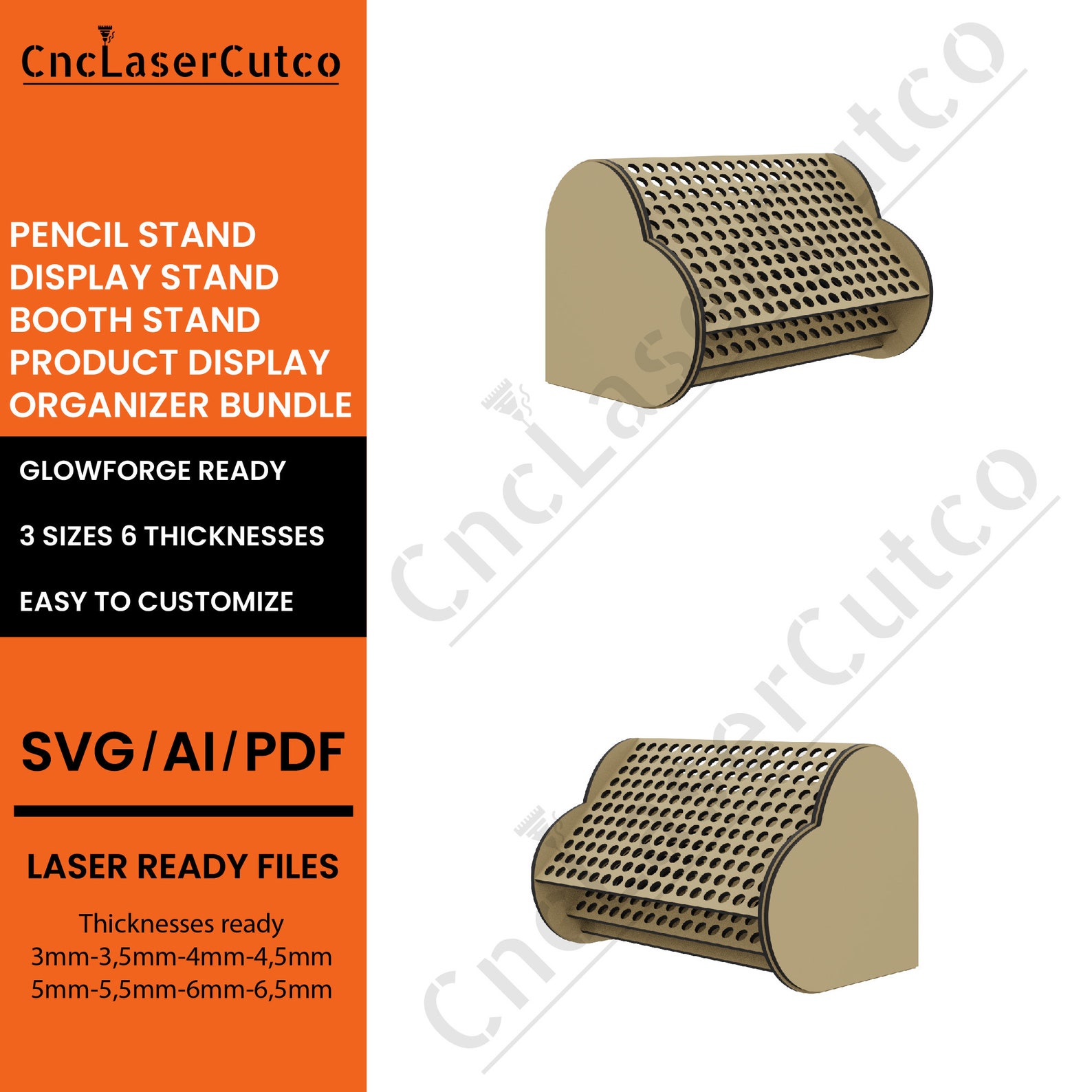 Pen Holder SVG Pencil Box SVG Laser Cut Files Etsy