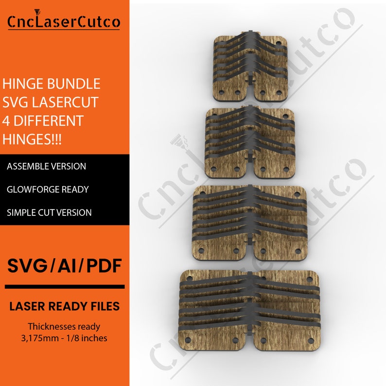 Wooden Hinge SVG Bundle, Hinge Laser Cut File, Laser Cut SVG, Hinges