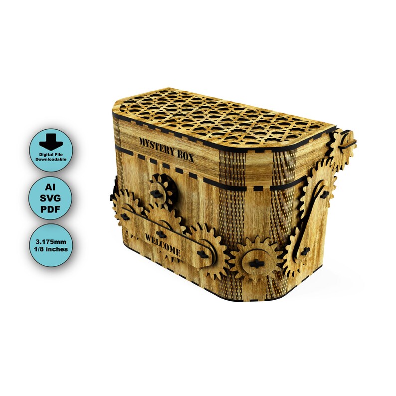 Mechanic Mystery Box SVG, Laser Cut Box SVG, Ready for