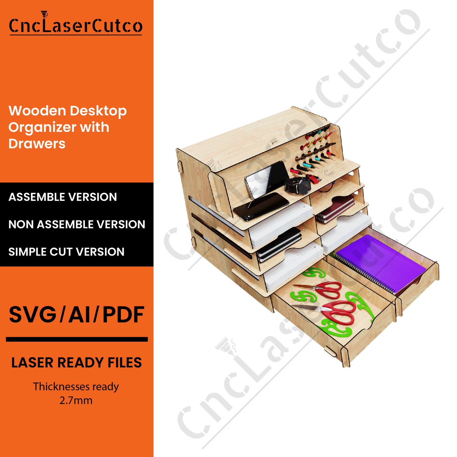 X Large Desktop Organizer Office Desk Storage With Shelves and Etsy