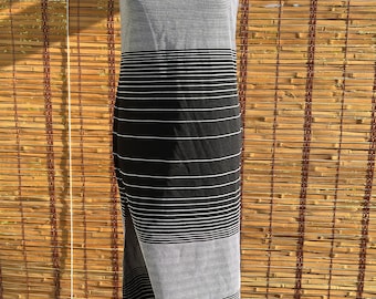 Vestido de tirantes a rayas estilo años 90 / Punto a rayas blancas y negras, talla L