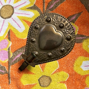 Mid-Century Swedish Brass Wall Sconce: Repoussé Heart Candle Holder
