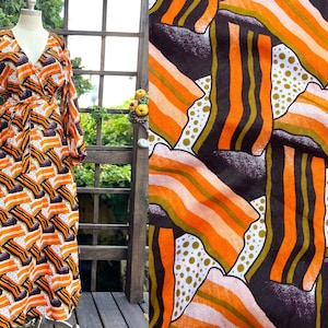 Abstract Batik Print Cotton Wrap Dress