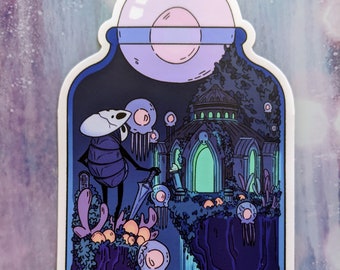 Fog Canyon Terrarium, Hollow Knight Sticker, Quirrel Sticker