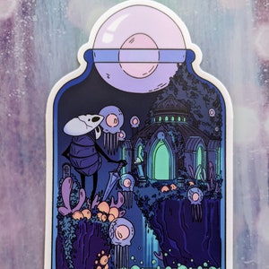 Fog Canyon Terrarium, Hollow Knight Sticker, Quirrel Sticker