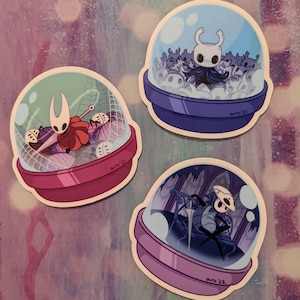 Hollow Knight Gatcha Capsule Vinyl Sticker: Ghost, Hornet, Quirrel