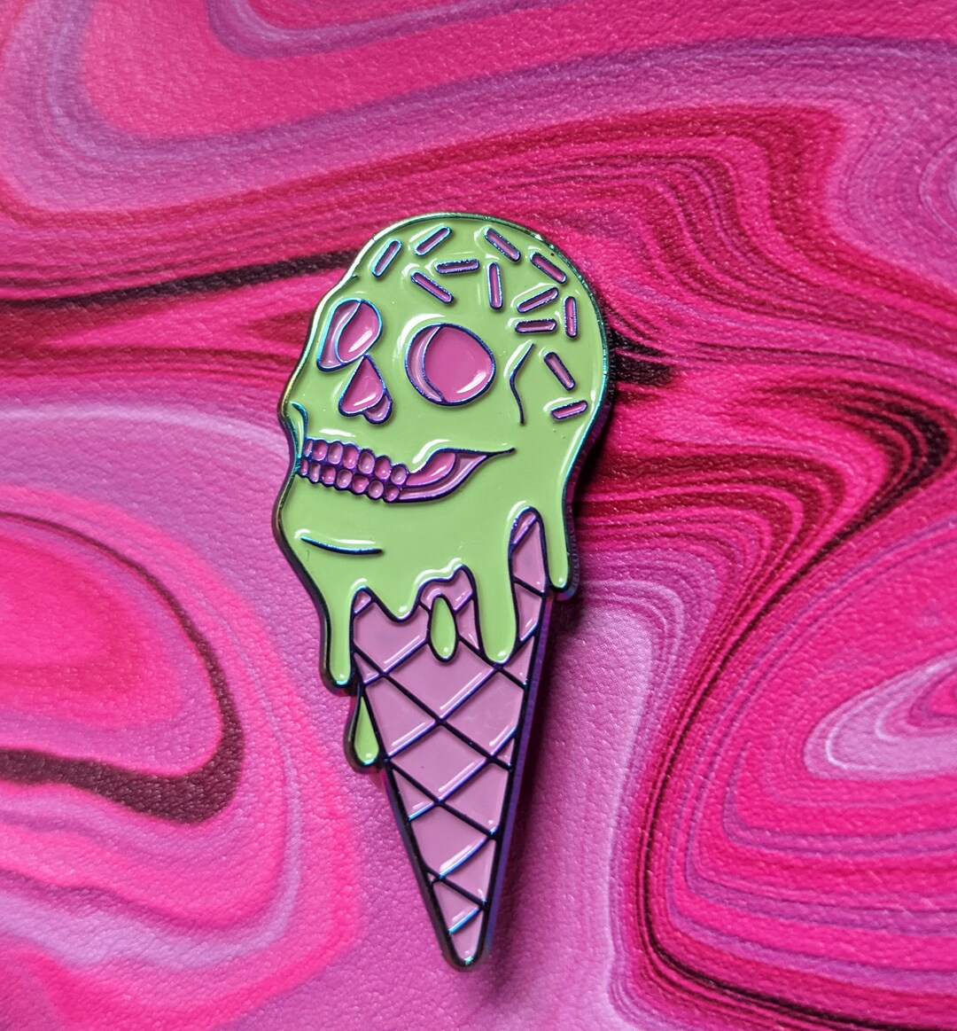 Total Meltdown Pin Pastel Goth Ice Cream Skull Etsy