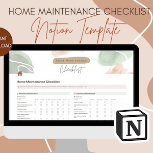 Sjabloon voor huisonderhoud, nieuwe huiseigenaar schoonmaakchecklist, vastgoedmarketing, direct downloaden