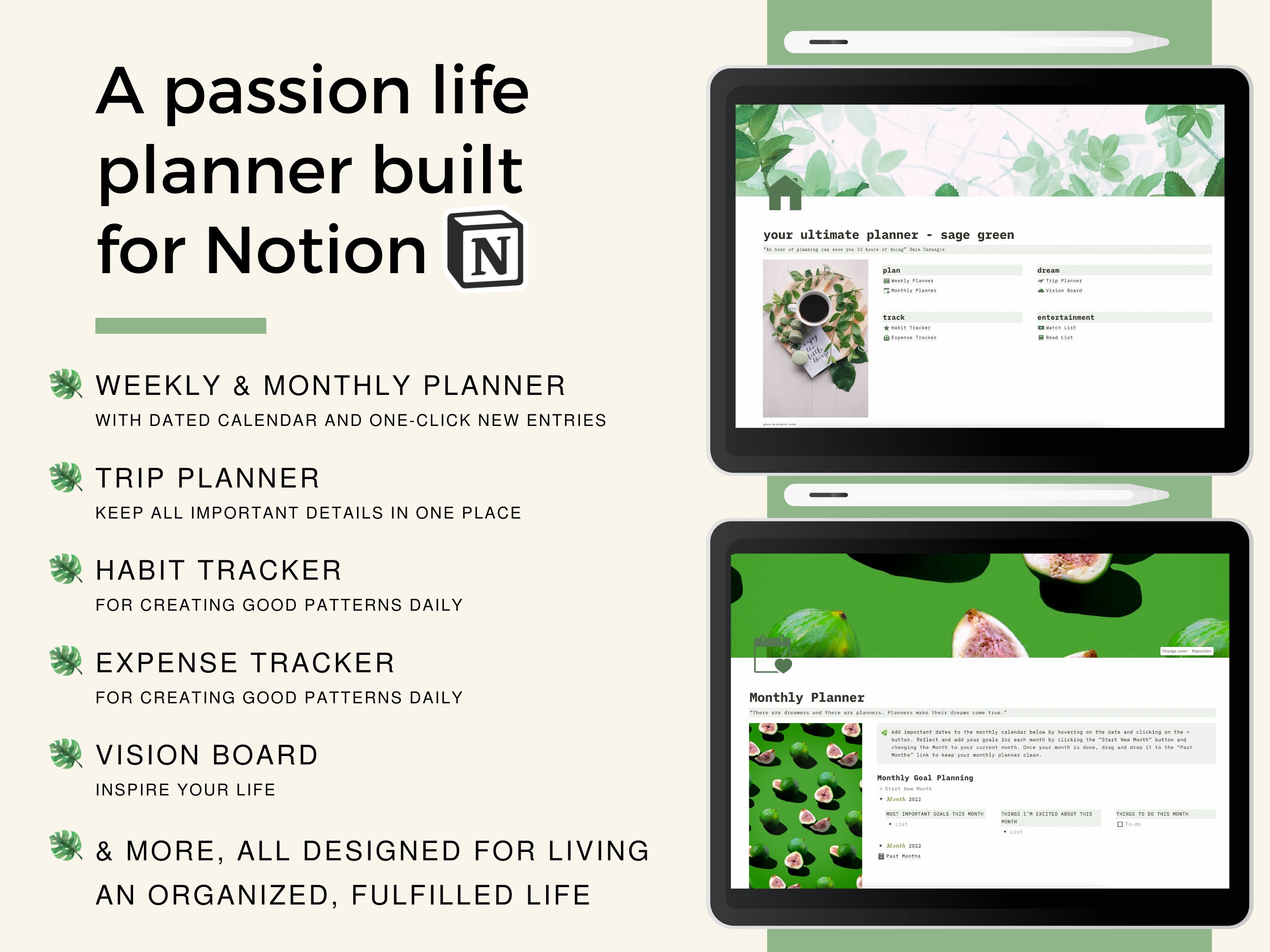 Ultimate Notion Template Planner | Notion Life Planner, All in One ...