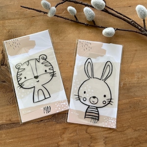 Iron-on vinyl image &quot;Rabbit&quot; or &quot;Tiger&quot;