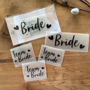 Iron-on vinyl transfer "Team Bride"