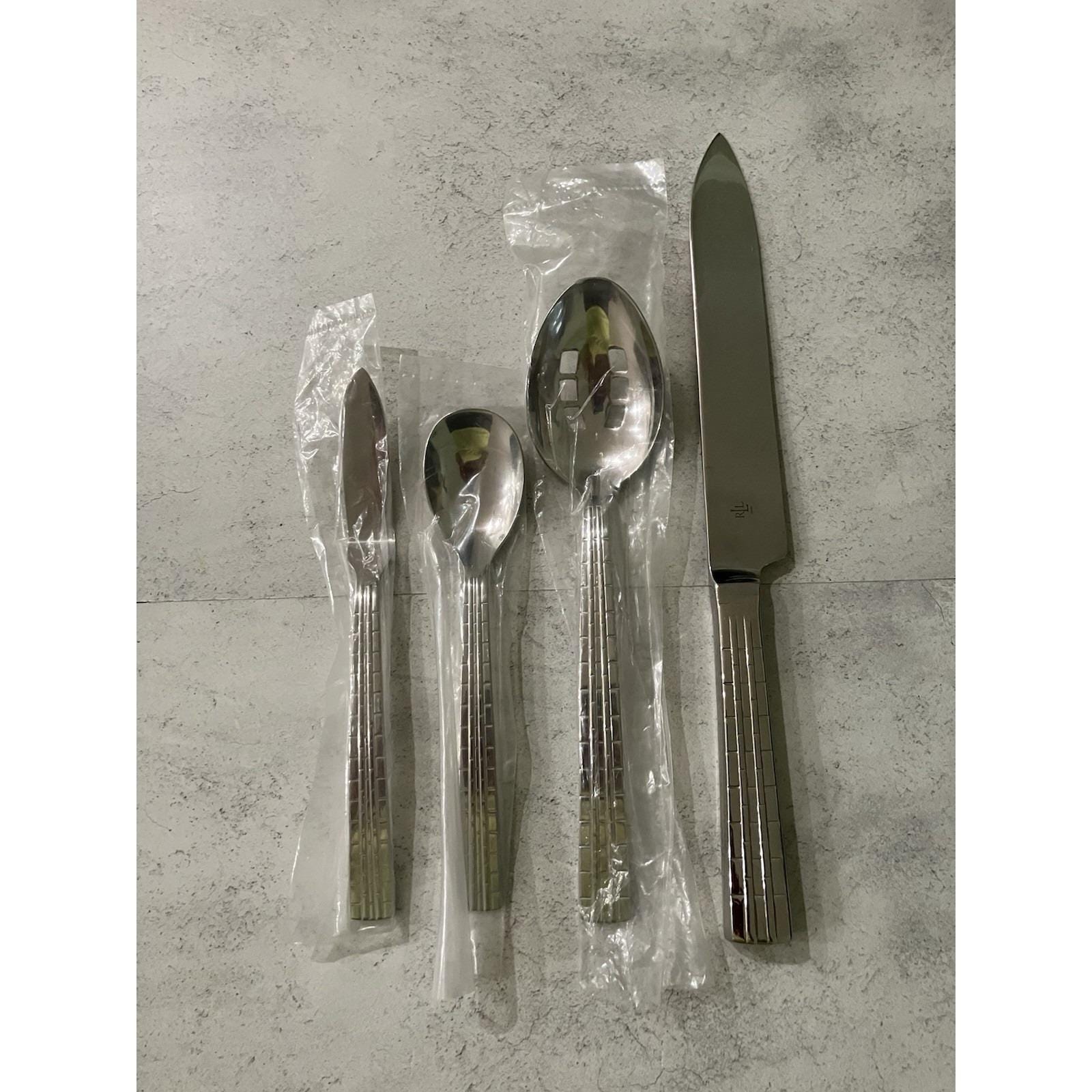 Ralph Lauren WATCHBAND Stainless Flatware 4 Piece Serving Set