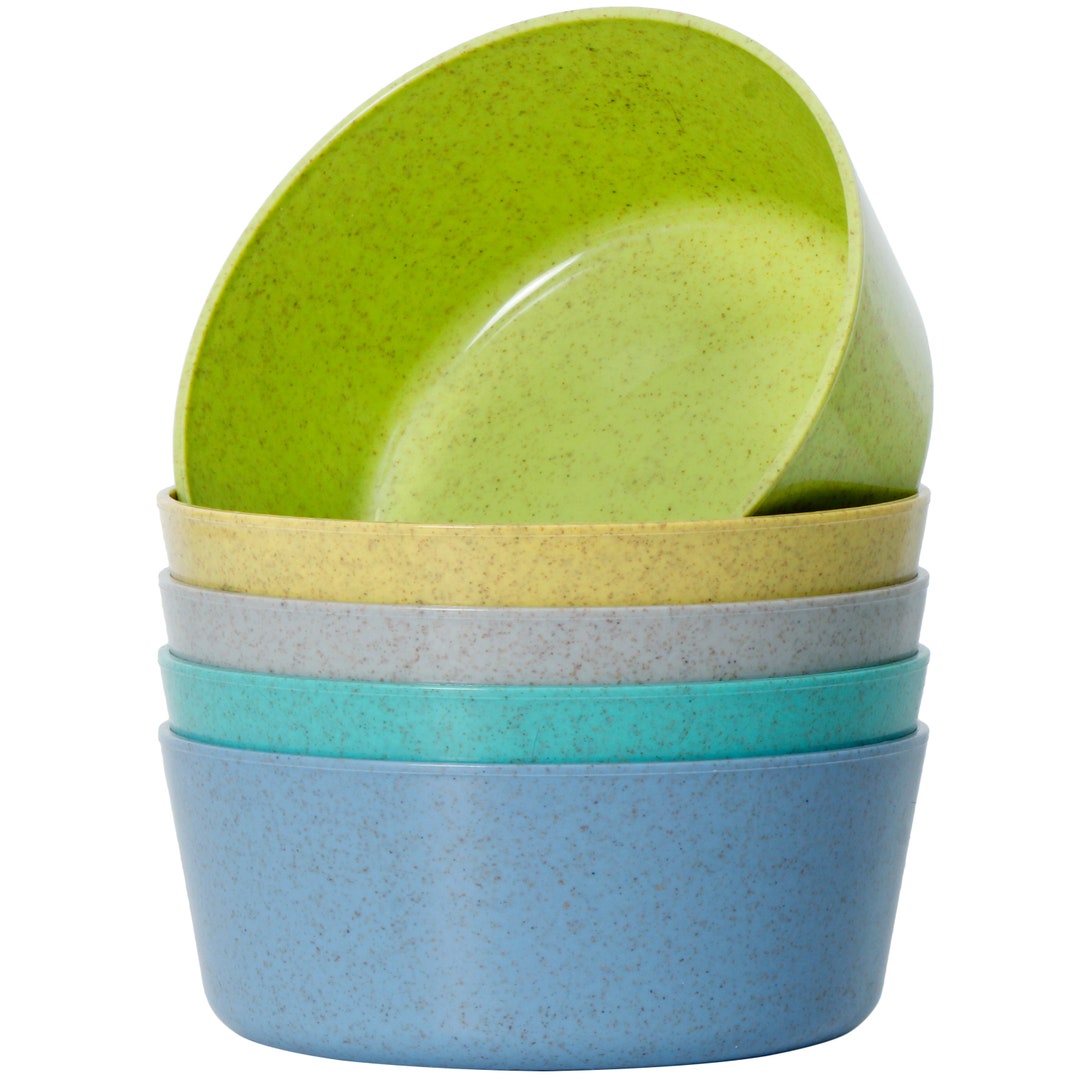 5 Pack 14 Ounce Bamboo Plastic Bowls Kids Bamboo Bowls Set Etsy