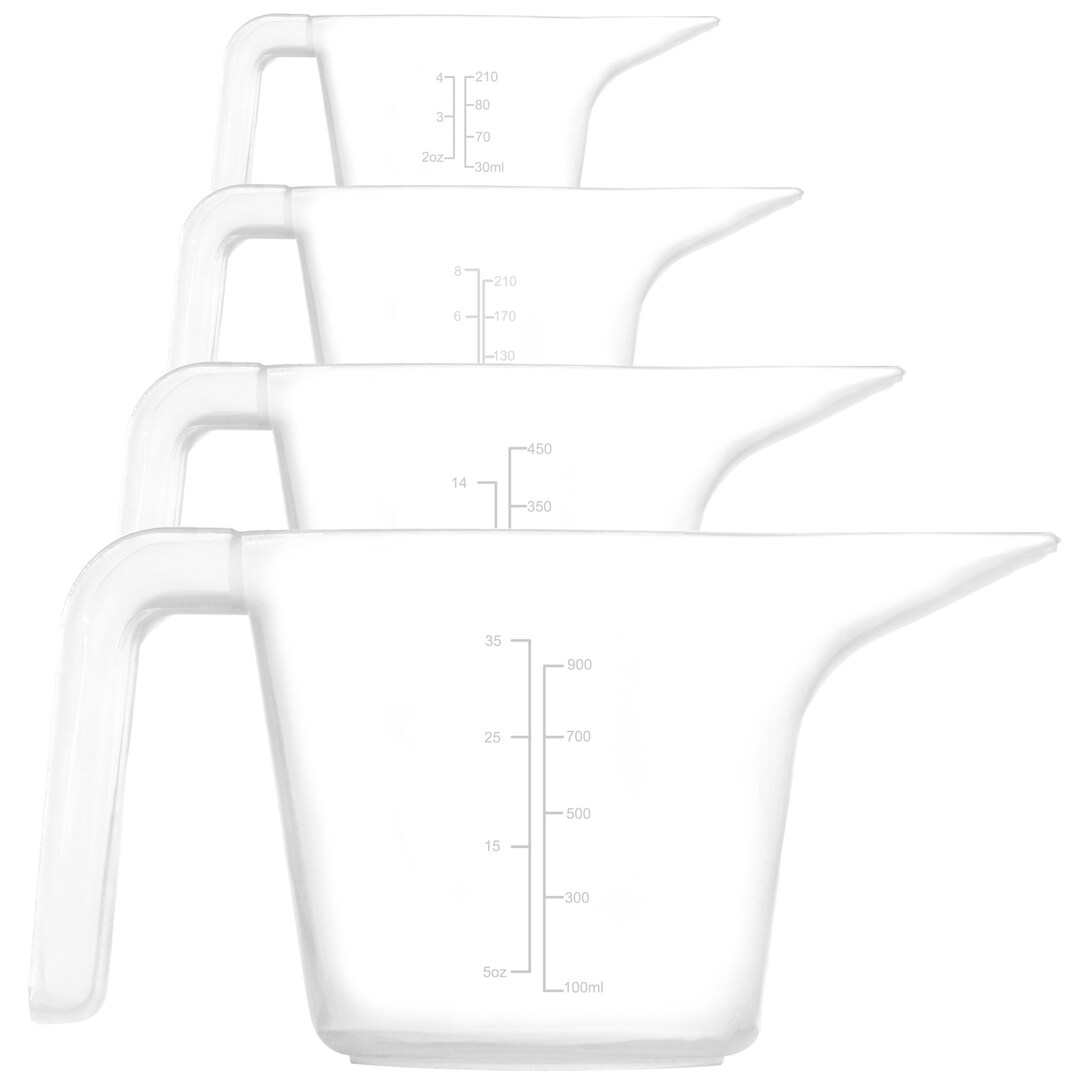 4 Pack Plastic Measuring Cups Set, Nesting Mixing Bowls, Color