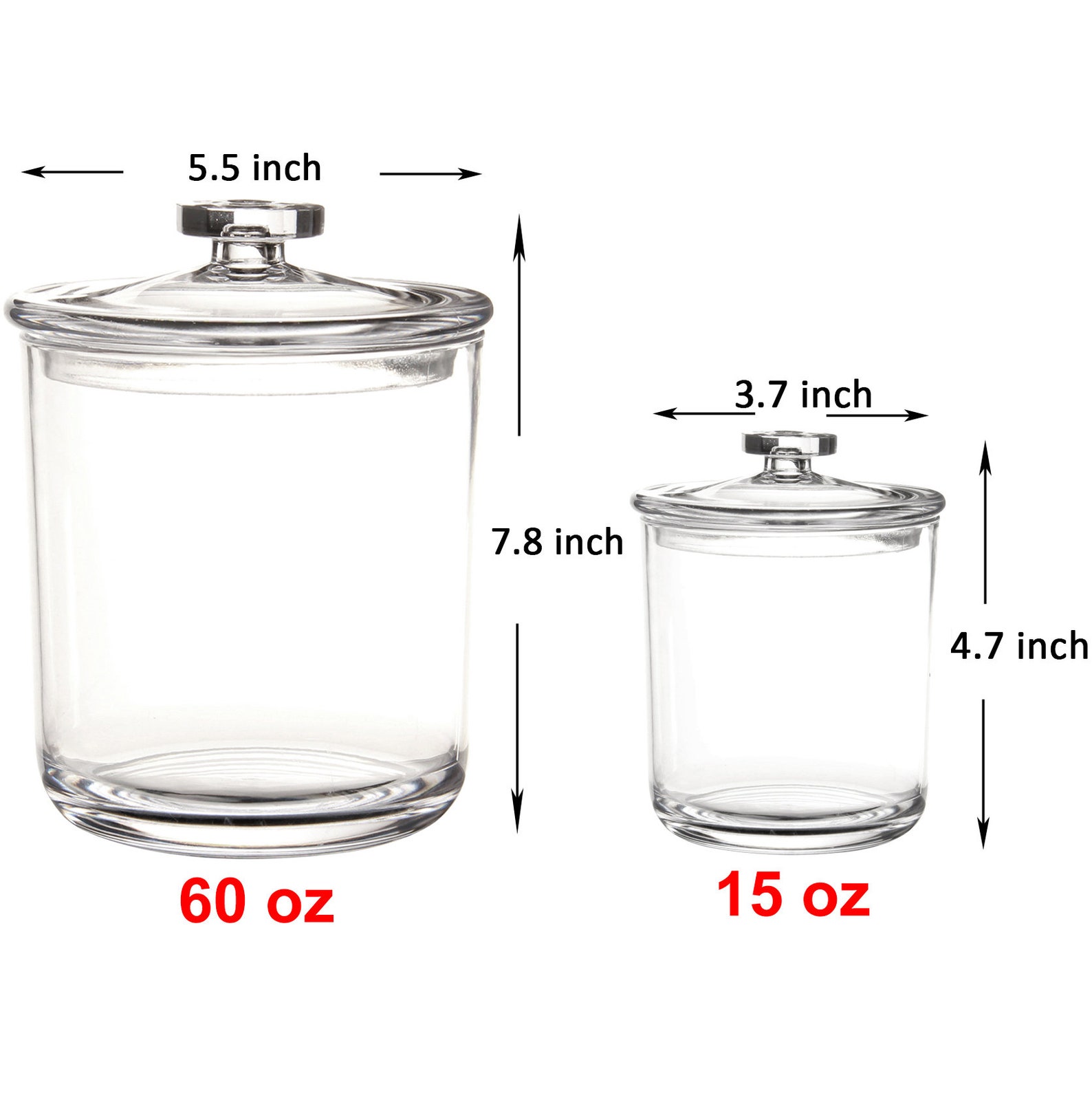 2 Pack Clear Plastic Apothecary Jars 1 Set 60 Ounce and 1 Set Etsy