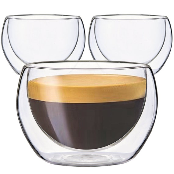 Joyjolt Cadus Glass Coffee Cups Double Wall - Set Of 2 Insulated