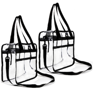 Clear Bag Stadium Approved for Women and Men See Through Transparent Clear  Tote Bag 12x12x6 For Work Concerts or Sporting Events (CH-Y058)