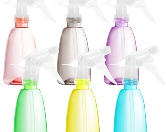 Youngever 6 Pack 8 Ounce Empty Plastic Spray Bottles, Spray Bottles for Hair and Cleaning Solutions in 6 Colors YE390.470