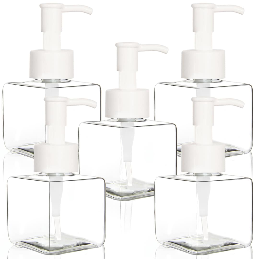 Youngever 5 Pack 4 Ounce Plastic Pump Bottles Square Etsy