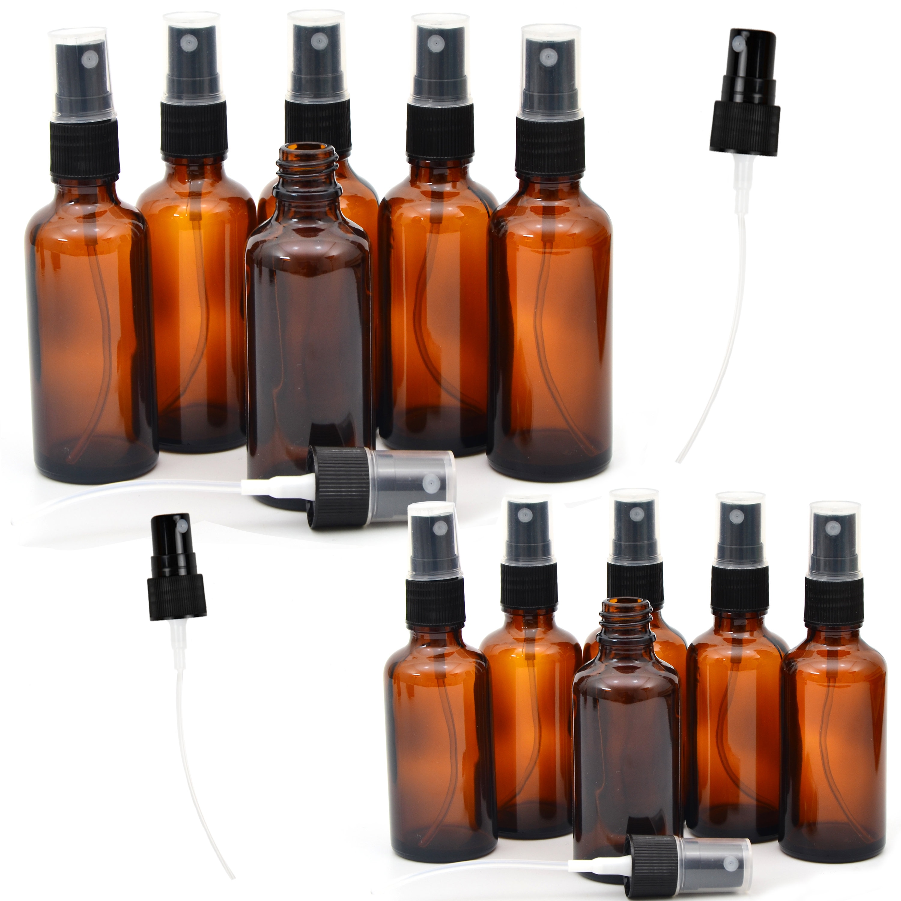 Large 32oz Amber Glass Spray Bottles with Funnel - Refillable Trigger  Sprayer Containers for Oils, Cleaning Products, Plant Misting, Cooking,  Hair