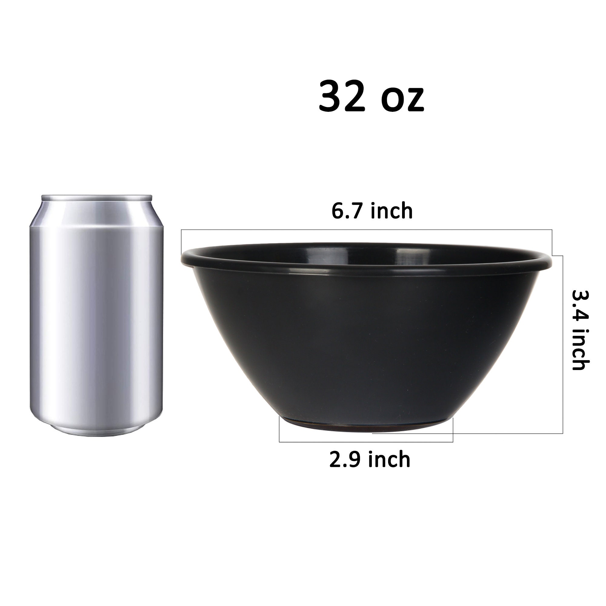 Plastic Cereal Soup Bowls Large 32 Ounce Microwave Safe Set Of 9