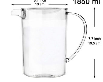 2 Quarts Plastic Pitcher With Lid, Clear Wide Plastic Pitcher Great for  Iced Tea, Sangria, Lemonade YE393.822 