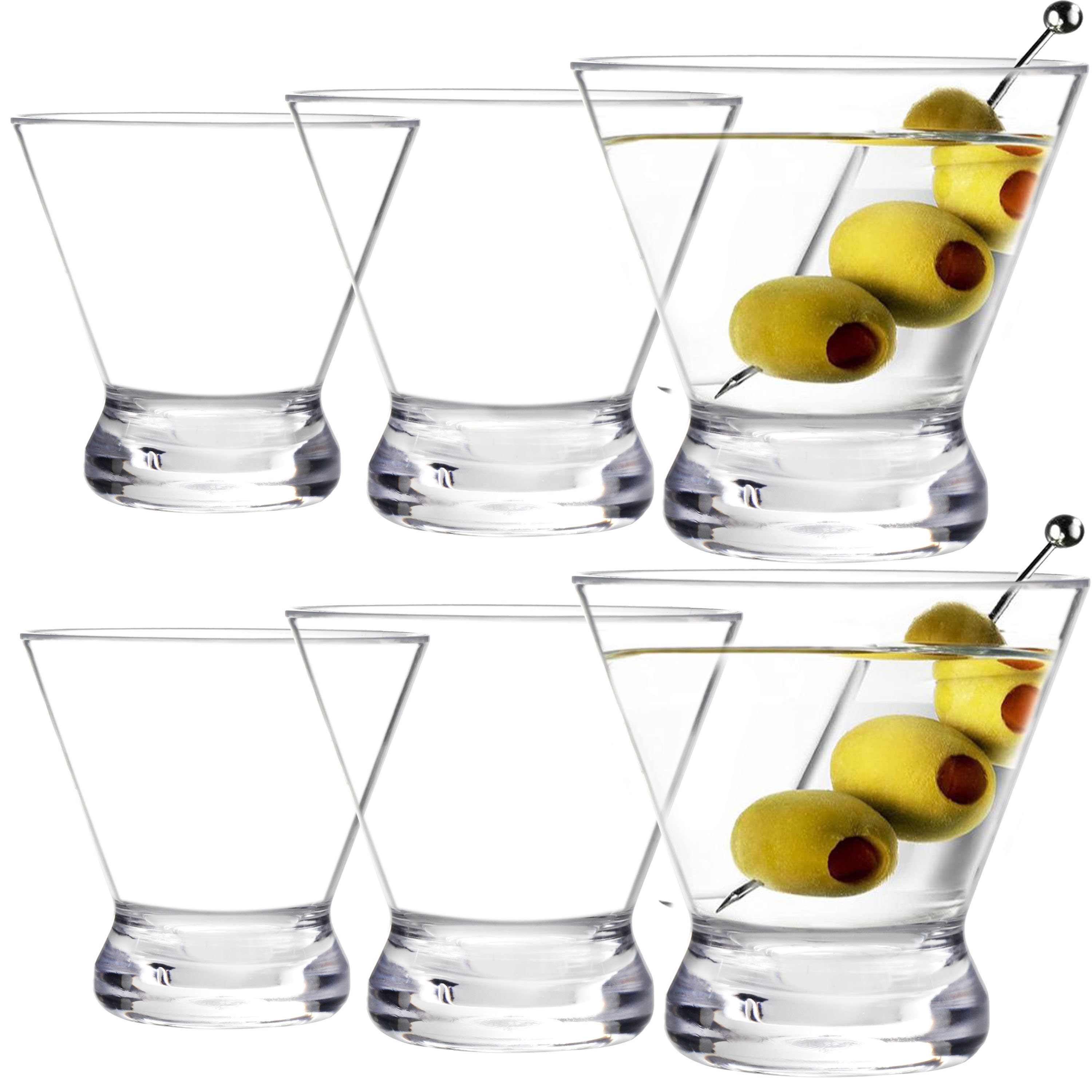 Heavy Base Stemless Martini Glasses [2-pack]