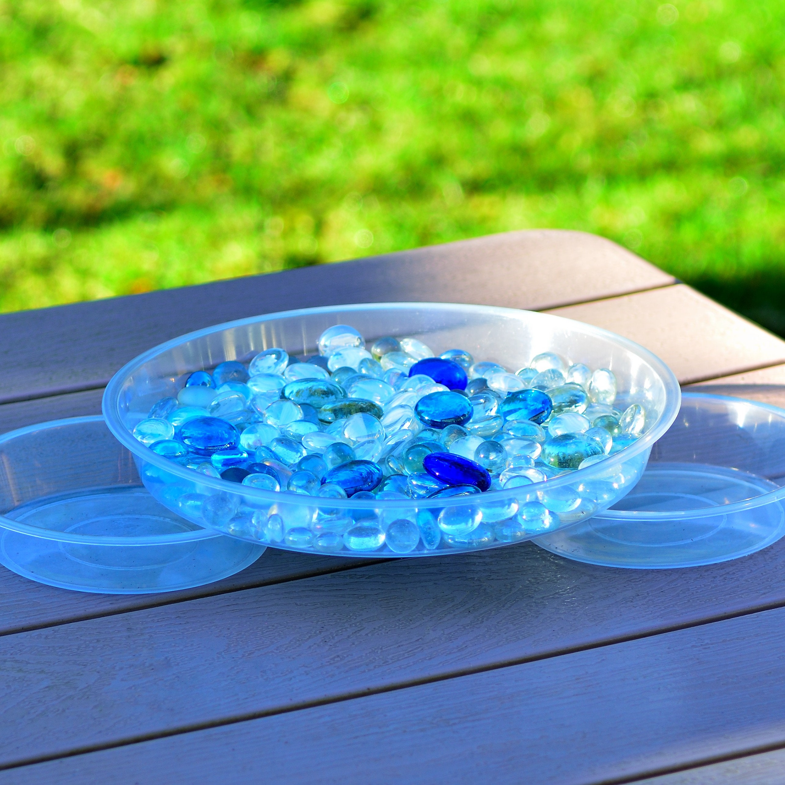 21 Pack Clear Plastic Plant Saucers, Thick Heavy Duty Plastic Saucers