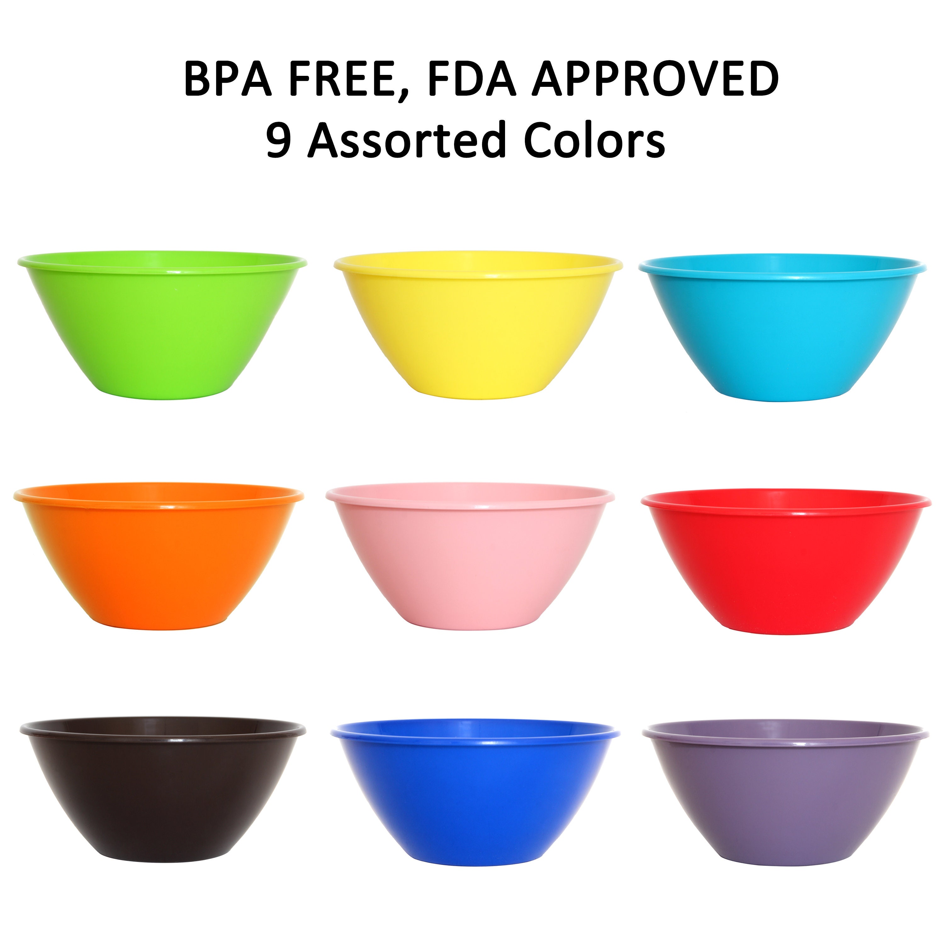 Youngever 22 Ounce Plastic Bowls with Lids, Cereal Bowls, Soup Bowls, Food  Storage Containers, Set of 9 in 9 Assorted Colors