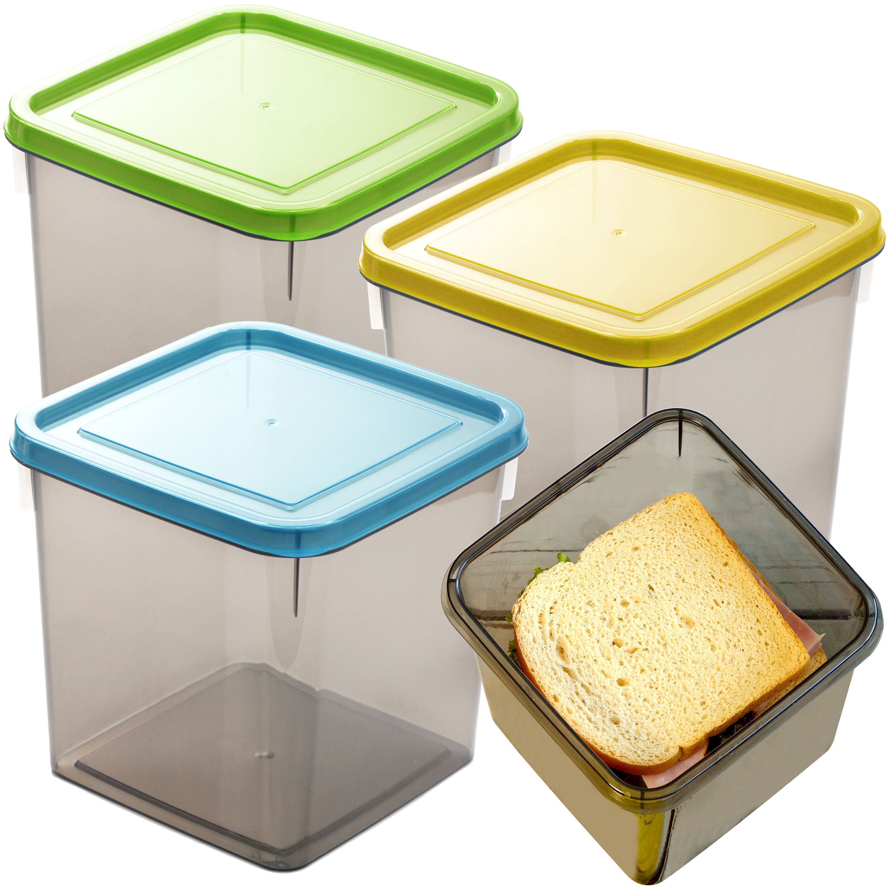 Youngever 8 Pack Meal Prep Containers, Reusable Plastic Divided