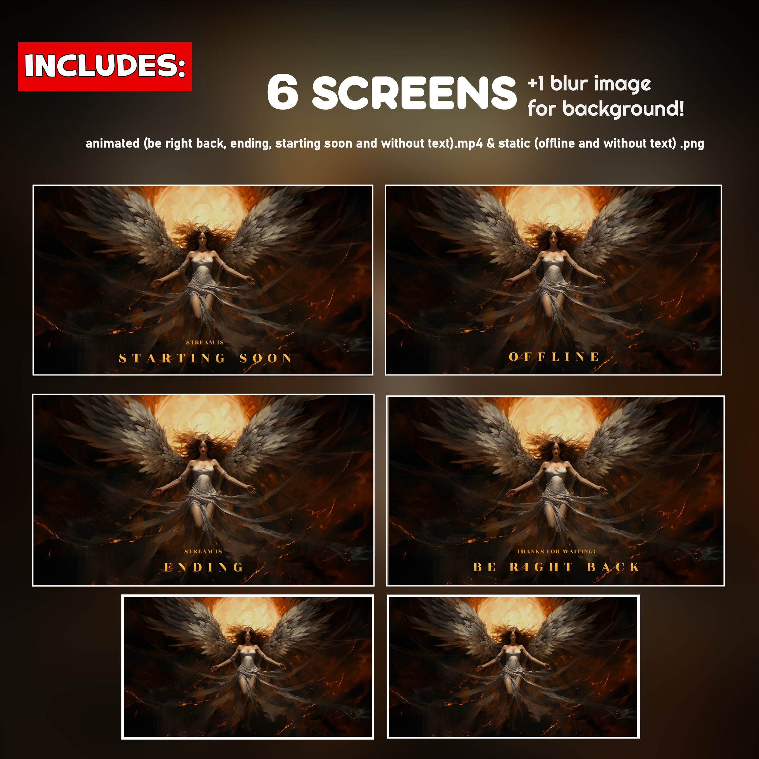 Angel Female Twitch Overlay Animated Pack - Mythological Fantasy ...