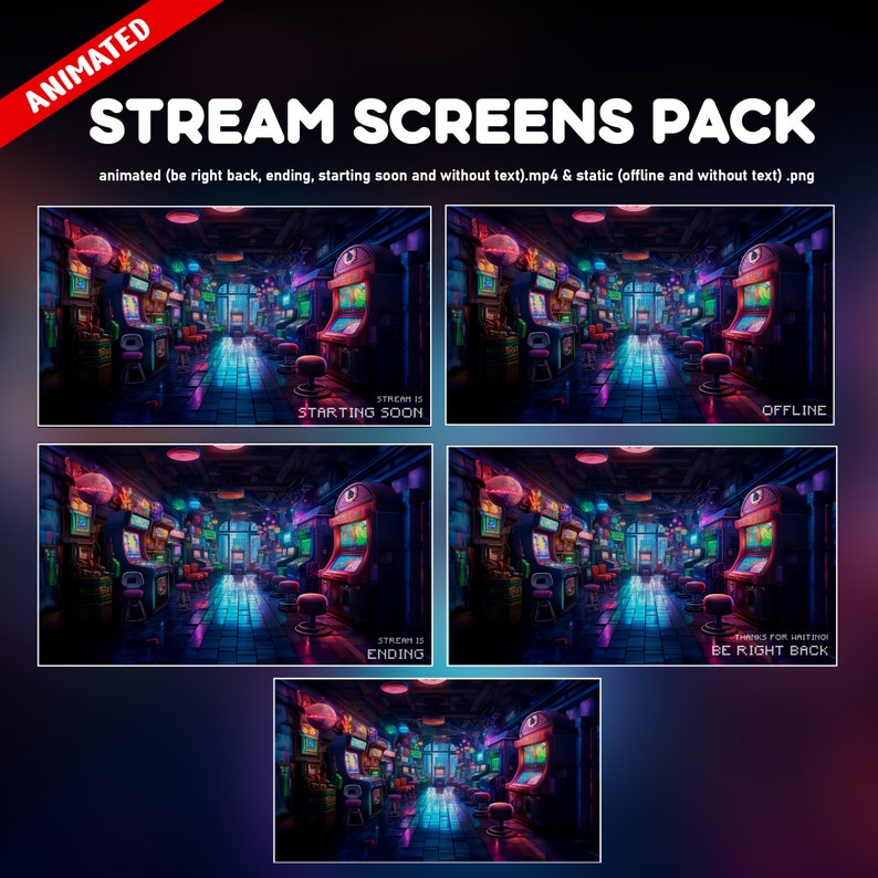 Retro Twitch Overlay Animated Pack - Inspired 80s Videogame Arcade ...