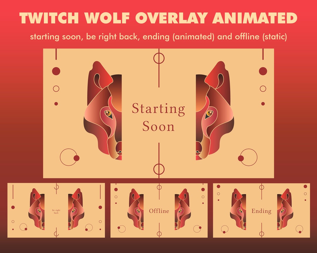 Twitch Animated Overlay Wolf Pack - Animal Screen Perfect to Decorate ...