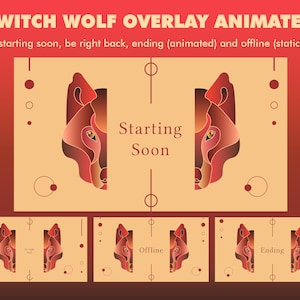 Twitch animated  overlay wolf pack - Animal screen perfect to decorate your stream