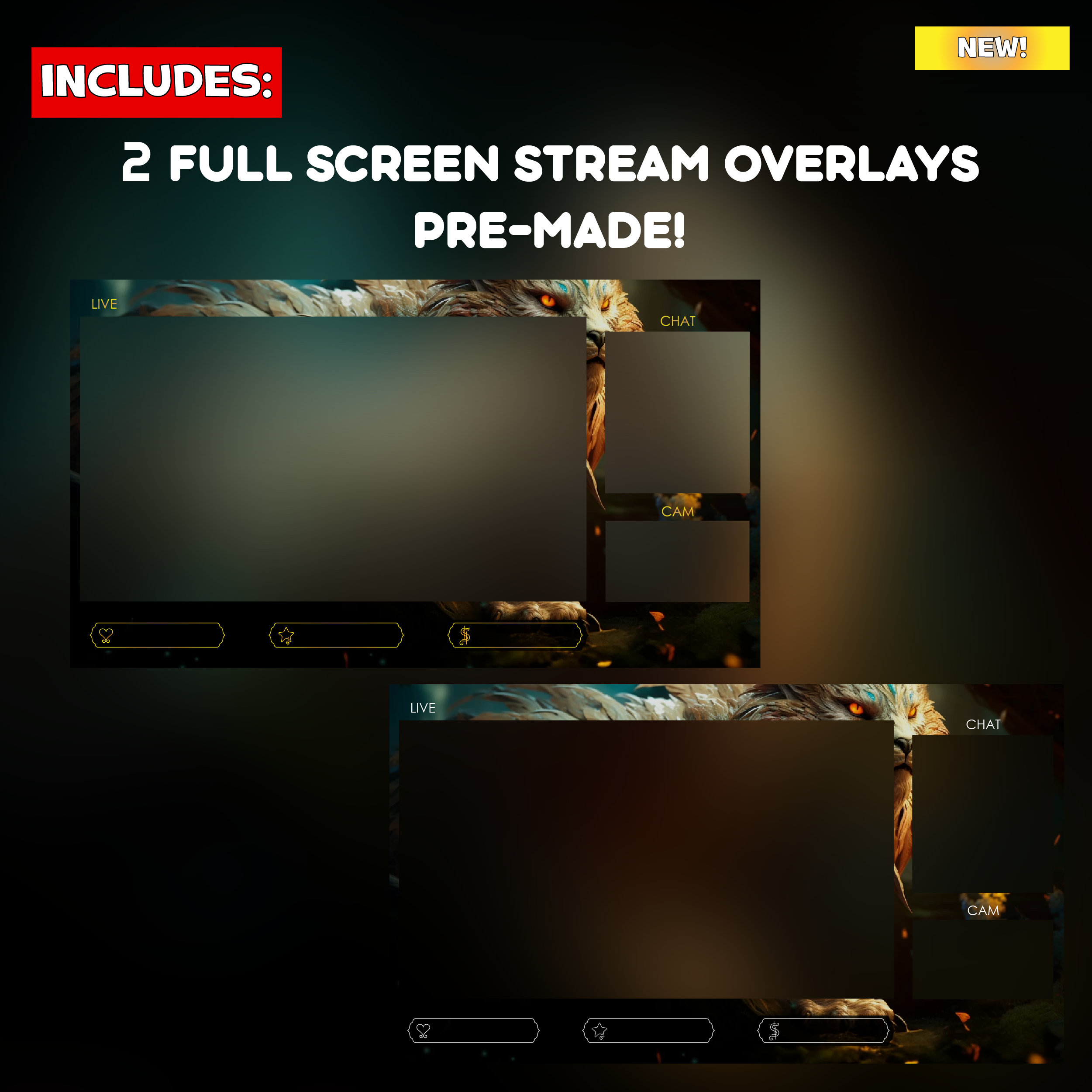 Chimera Twitch Overlay Animated Pack - Mythological Fantasy Forest ...