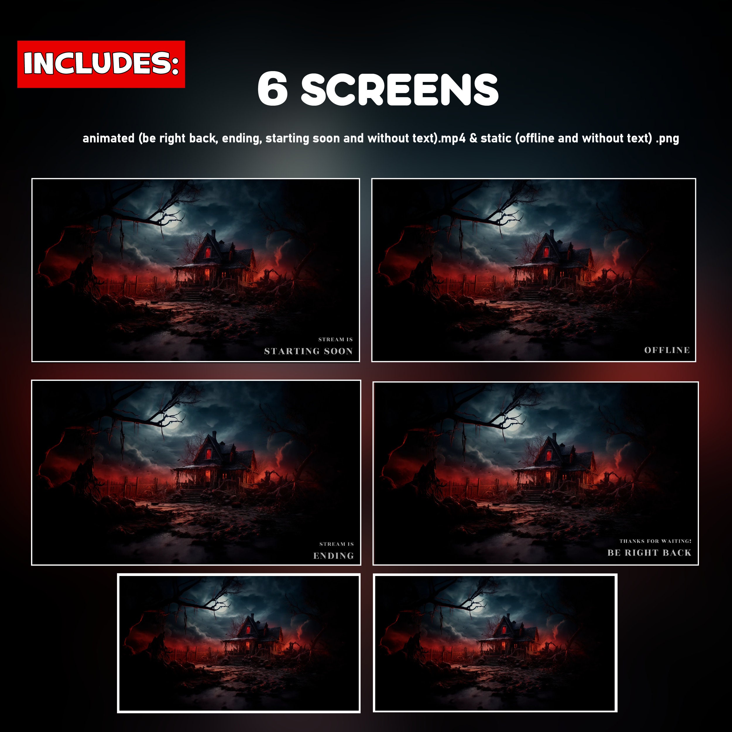 Haunted Overlay Goth House Twitch Overlay Animated - Horror House Haunted Trees Screens ...