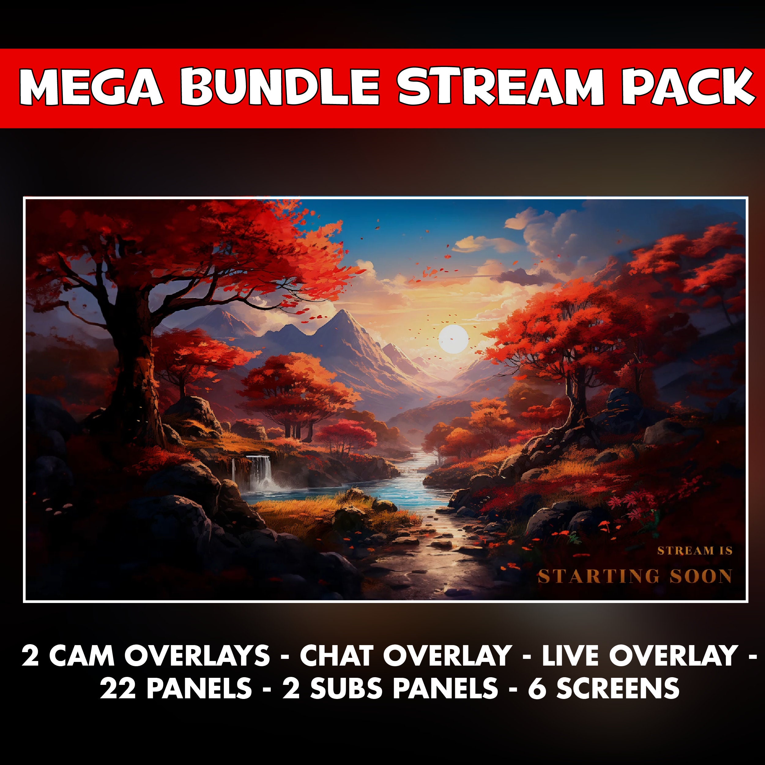 Compacted Chat Landscape Landscape Fantasy Twitch Overlay Animated Pack - Whimsical Background ...