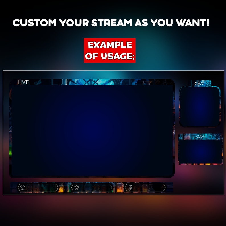 Witch Laboratory Twitch Overlay Animated Pack - Witch Potion Screens ...