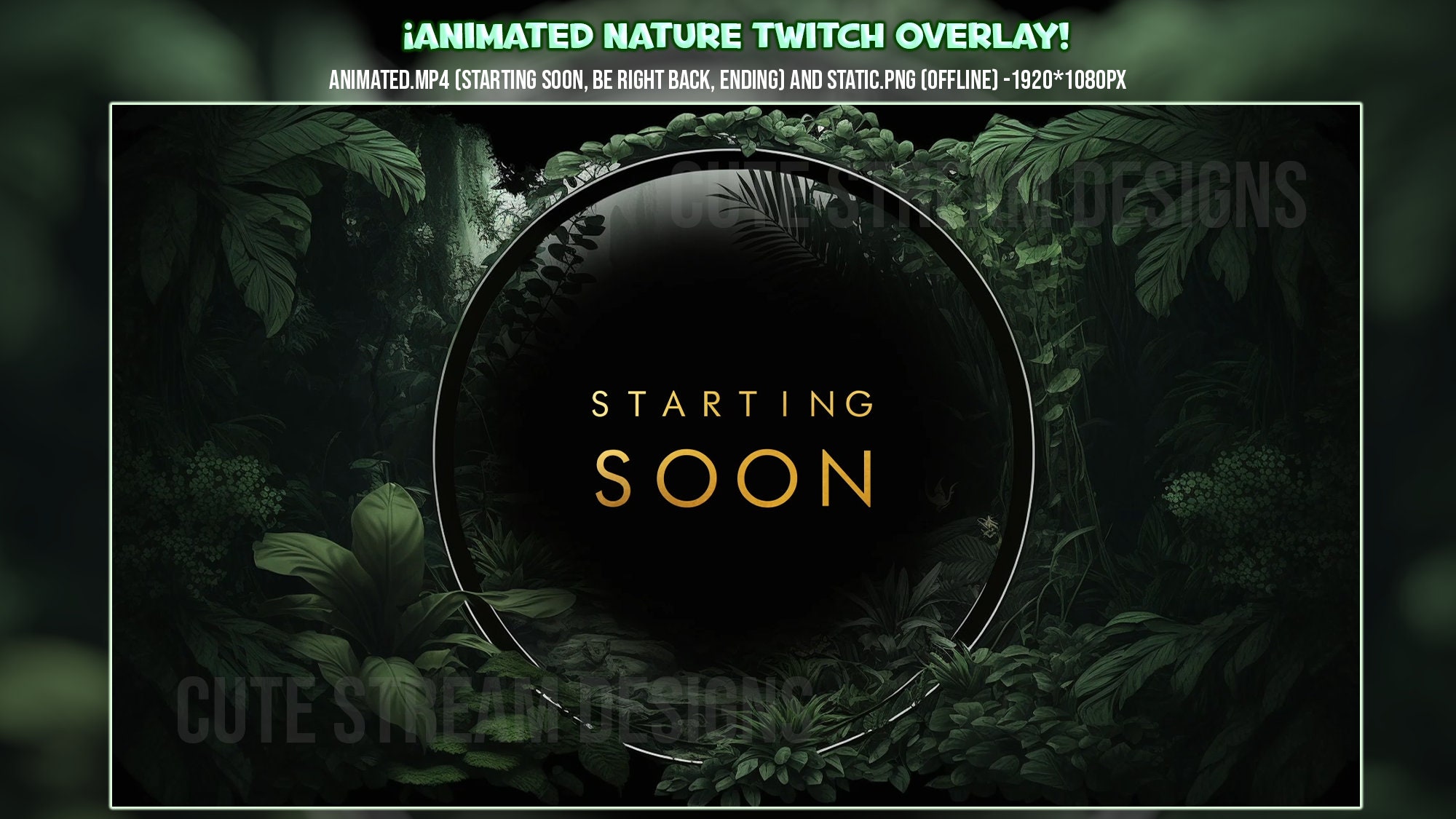 Forist Streaming Gui Twitch Overlay Animated Forest - Jungle Plants Stream Screens - Elevate ...