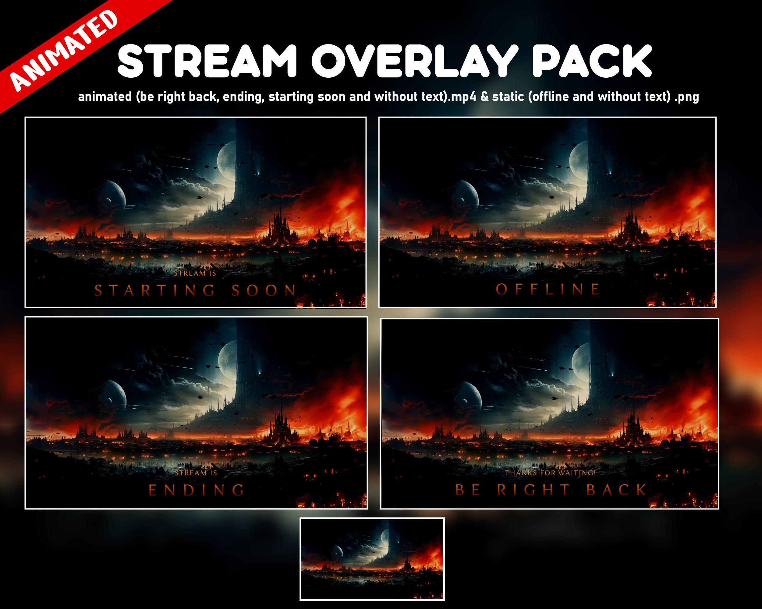 Space Wars Twitch Overlay Animated Package - Star Spacecraft Screens ...