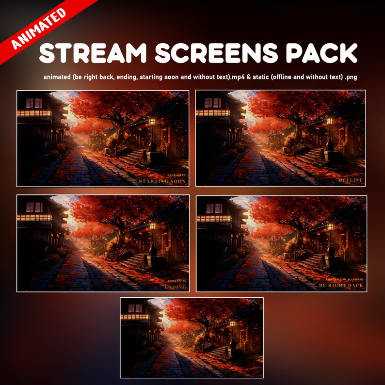 Asian Medieval City Twitch Overlay Animated Pack - Japanese Cozy Stream ...