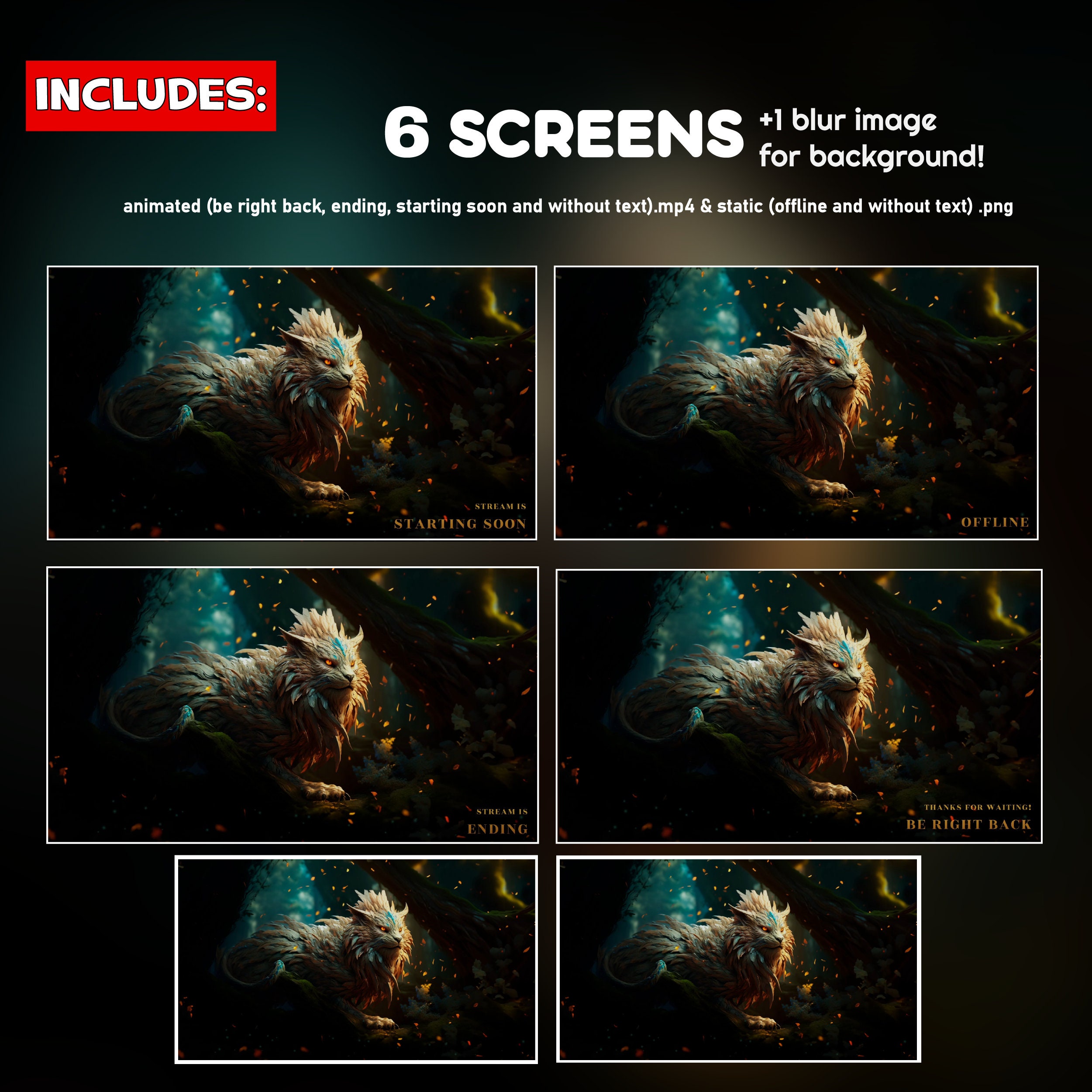 Chimera Twitch Overlay Animated Pack - Mythological Fantasy Forest ...
