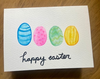 Easter Egg Watercolor Card | Spring Greeting Card | Watercolor handpainted